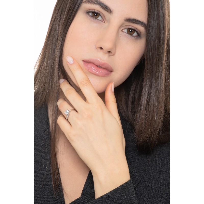 Bague mariage solitaire en or blanc 18 carats diamant 1.00 ct Bague mariage solitaire en or blanc 18 carats diamant 1.00 ct