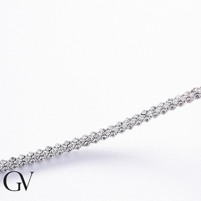 Collier tennis en or blanc 18k avec diamants 3,50 mm