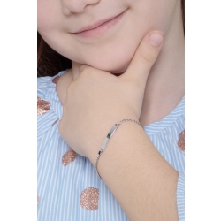 Bracelet avec plaque en or blanc 18 carats, longueur de 16 cm. 2