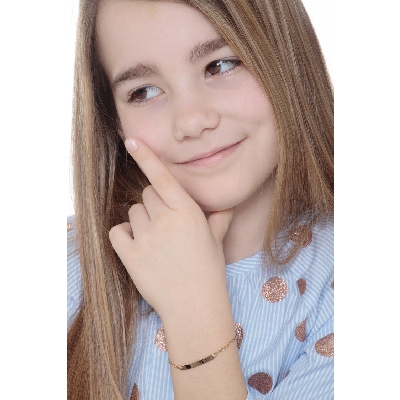 Bracelet avec plaque en or jaune 18 carats, 15 cm