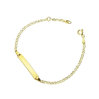 Bracelet avec plaque en or jaune 18 carats, 15 cm