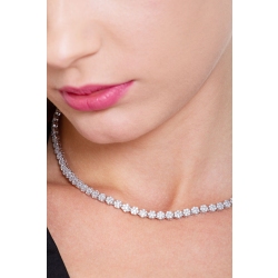 Collier illusion en or blanc 18k avec rivière de diamants 2