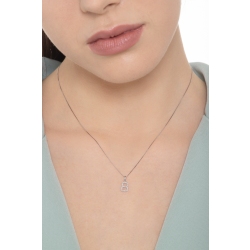Collier or blanc 18k lettre B diamant 0,80 cm 2