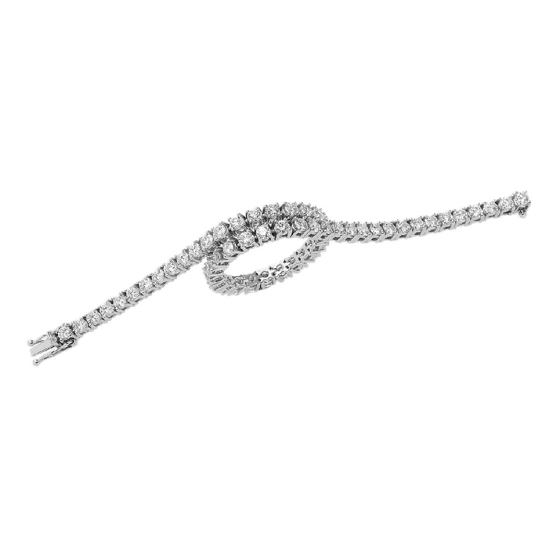 Tennis bracelet diamants or blanc 750