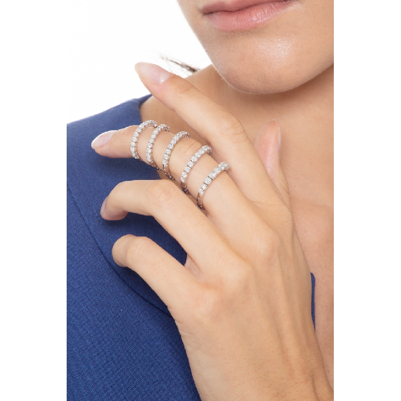 Bague felexible ressort en or blanc 18k avec diamants Bague felexible ressort en or blanc 18k avec diamants