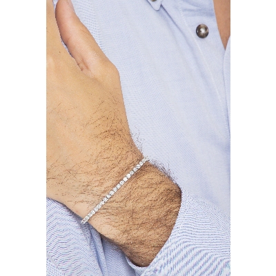 Tennis bracelet diamants or blanc 750