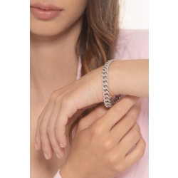 Bracelet gourmette avec diamants Or Blanc 18k 2