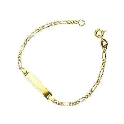 Bracelet bébé en or jaune 18 carats avec plaque