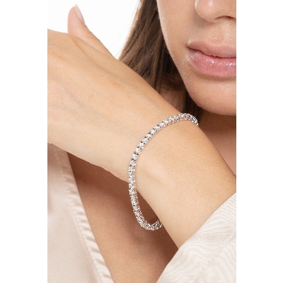 Tennis bracelet diamants or blanc 750