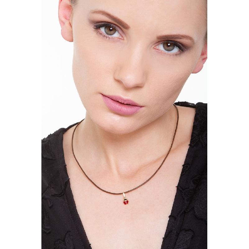 Pendentif coccinelle en or jaune 18k