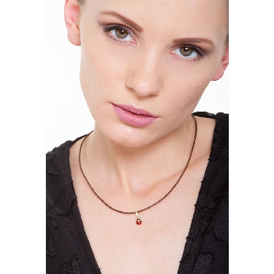 Pendentif coccinelle en or jaune 18k