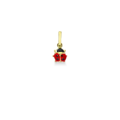Pendentif coccinelle en or jaune 18k