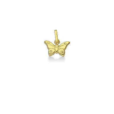 Pendentif papillon en or jaune 18k