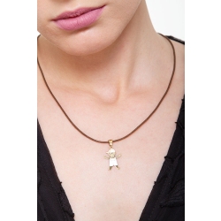 Pendentif enfant en or blanc, jaune et rose 2