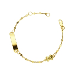 Bracelet avec plaque en or jaune 18 carats, 14 cm