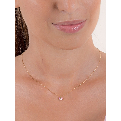 Chaine papillon en or jaune 18k