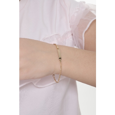 Bracelet en or jaune 18k avec plaque gravable