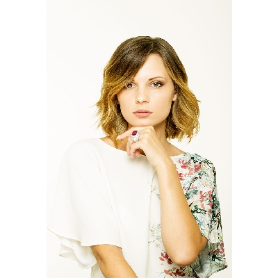 Bague rubis or blanc 18K et pavé de diamants