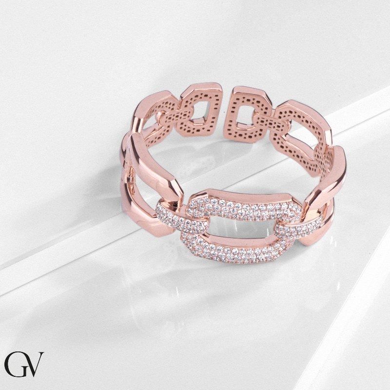 Bracelet gourmette diamant pour femme en or 18 carats Bracelet gourmette diamant pour femme en or 18 carats