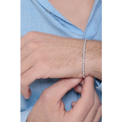 Diamant tennis bracelet or blanc 18k