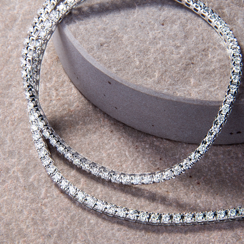 Rivière de diamants collier or blanc 18k Rivière de diamants collier or blanc 18k