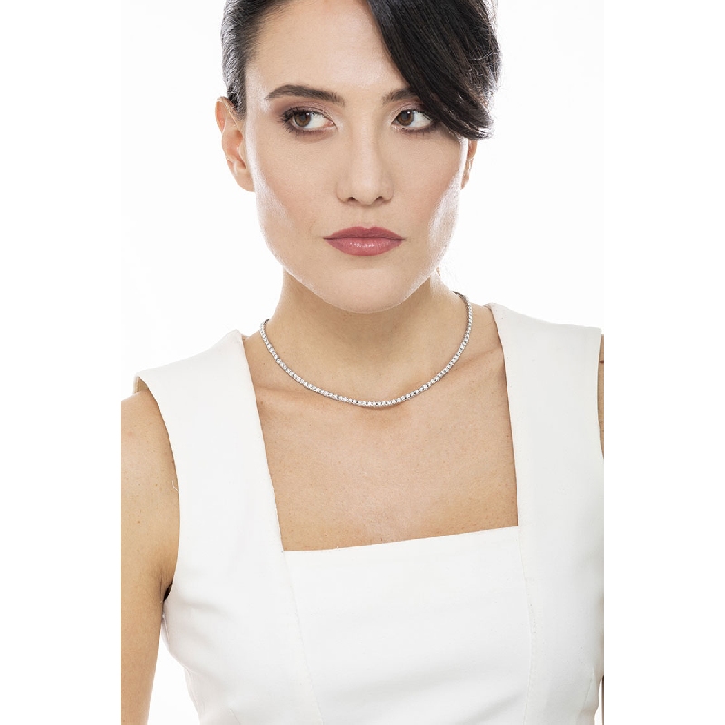 Rivière de diamants collier or blanc 18k Rivière de diamants collier or blanc 18k