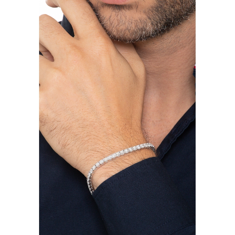Bracelet tennis diamants or blanc 18k/750 Bracelet tennis diamants or blanc 18k/750