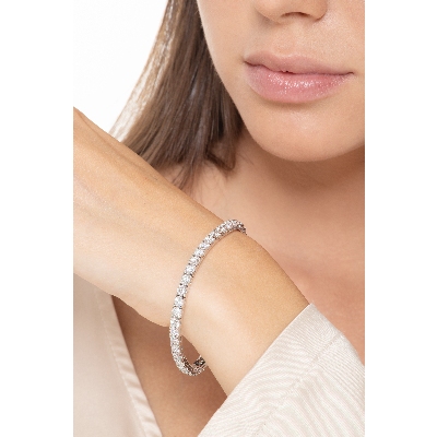 Bracelet tennis pour homme et femme en or blanc  avec diamants 
