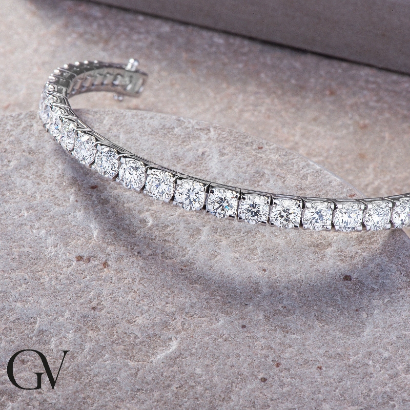 Bracelet tennis homme femme or blanc diamants or 750 Bracelet tennis homme femme or blanc diamants or 750