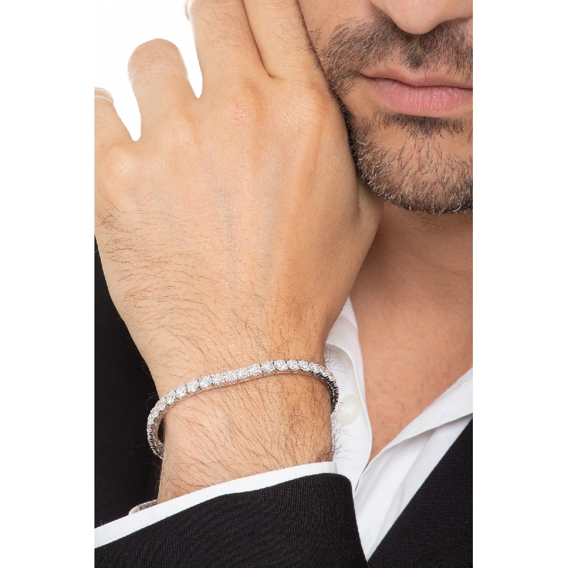 Bracelet tennis homme femme or blanc diamants or 750 Bracelet tennis homme femme or blanc diamants or 750