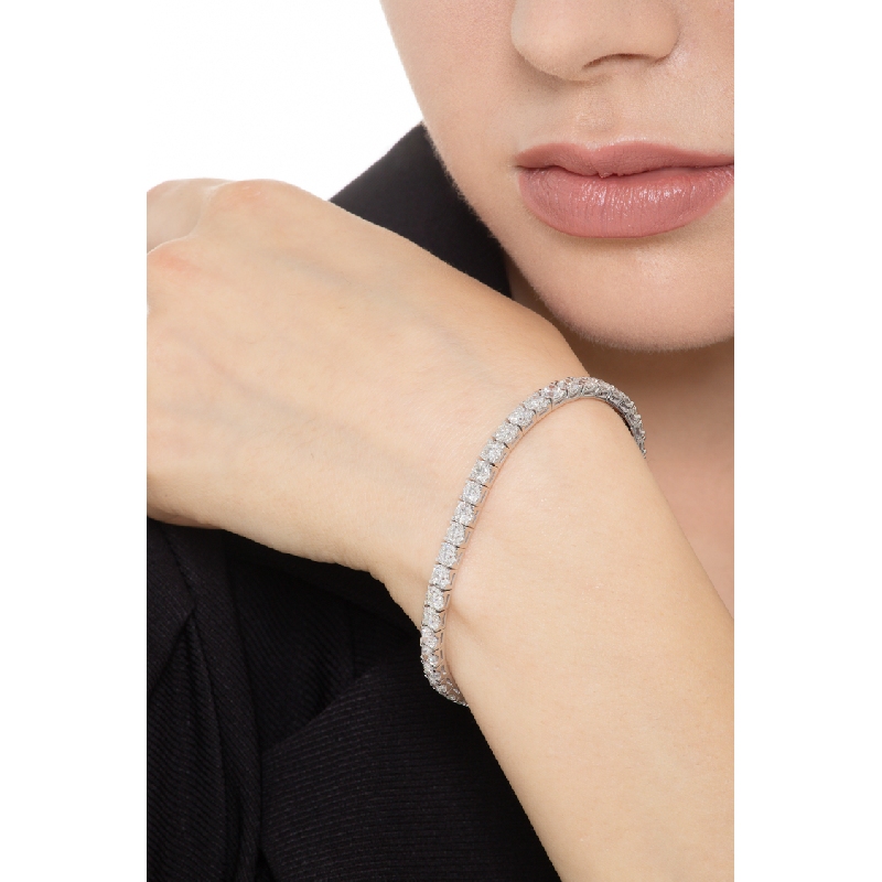 Bracelet tennis homme femme or blanc diamants or 750 Bracelet tennis homme femme or blanc diamants or 750