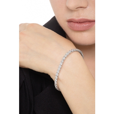 Bracelet tennis homme femme or blanc diamants or 750