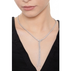 Collier en or blanc 18k à cascade de diamants 2