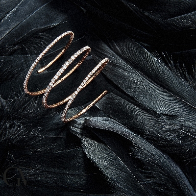 Bracelet Flexible en Diamants en Or Rose 18k Diamants Naturels