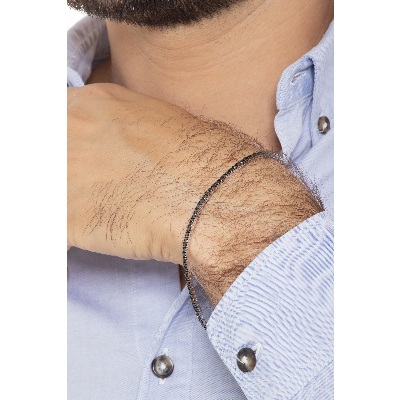 Bracelet Tennis en or blanc 18 carats avec des diamants noirs