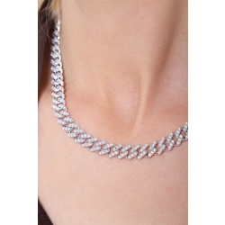 Cuban Link chaine or blanc 18 k et diamants 2