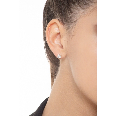 Puces en diamants en or blanc 18k
