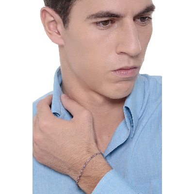 Bracelet Tennis en or blanc 18 carats avec des rubis de 0,01 ct