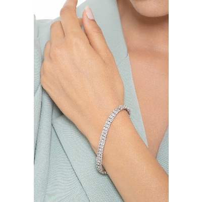 Bracelet rivière design en or blanc 18k avec diamants 