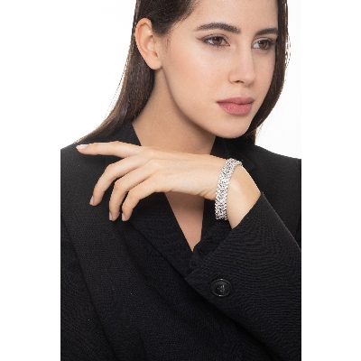 Bracelet en or blanc 18 carats avec maillons en diamants