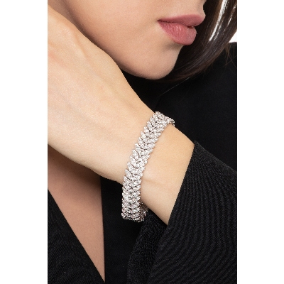 Bracelet en or blanc 18 carats avec maillons en diamants