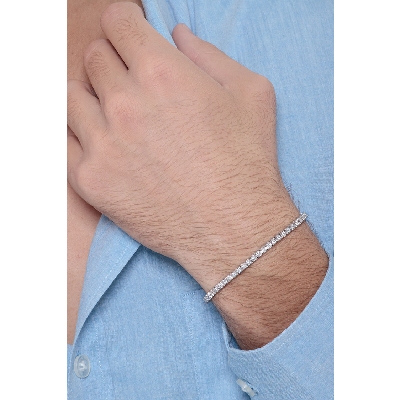 Bracelet tennis en or blanc 18k et diamants blancs