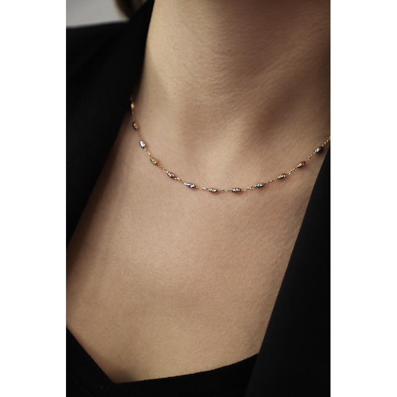 Collier en trois couleurs d'or 18k Collier en trois couleurs d'or 18k