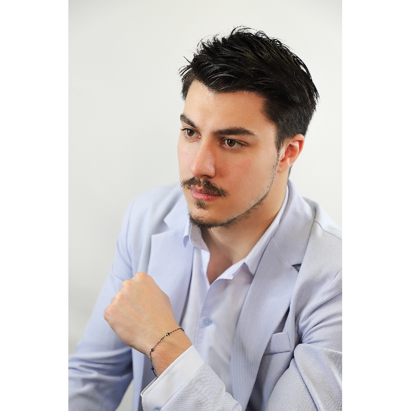 Bracelet pour homme en or bruni 18k avec 5 diamants noirs