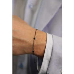 Bracelet pour homme en or bruni 18k avec 5 diamants noirs 2