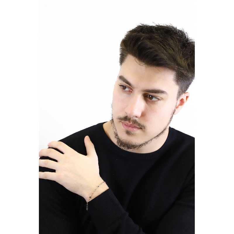 Bracelet en or rose 18k avec diamants noirs Bracelet en or rose 18k avec diamants noirs