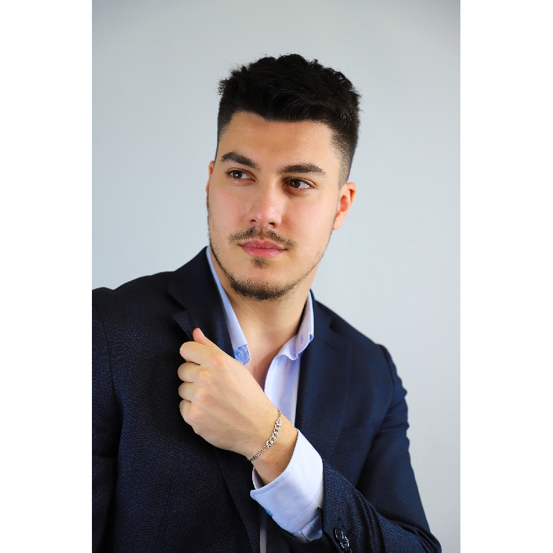 Bracelet gourmette 6 maillons rolò en or blanc 18k avec diamants, 19,0+0,5 cm Bracelet gourmette 6 maillons rolò en or blanc 18k avec diamants, 19,0+0,5 cm