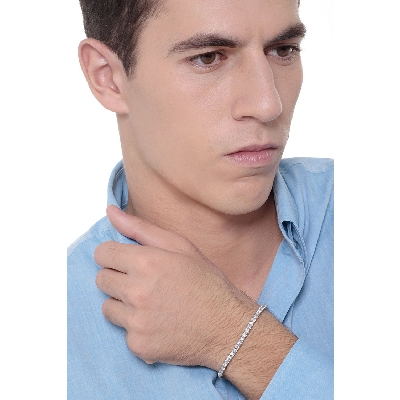 Tennis bracelet avec diamants or blanc 750