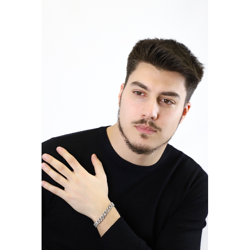 Bracelet Groumette en or blanc 18k avec diamants