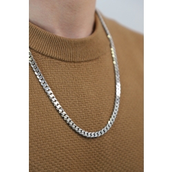 Collier en or blanc 18k à mailles gourmette 2